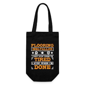 Flooring installer I stop when I'm done - Geschenkbeutel für Flaschen - Schwarz - Vorne