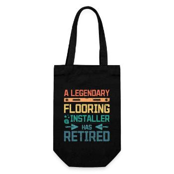 A legendary flooring installer has retired - Gift Bag for Bottles - black - Front