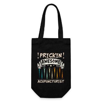 Prickin awesome acupuncturist - Gift Bag for Bottles - black - Front