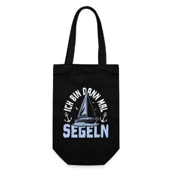 Ich bin dann mal segeln - Geschenkbeutel für Flaschen - Schwarz - Vorne