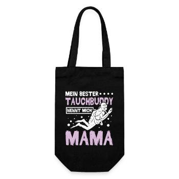Mein bester tauchbuddy nennt mich Mama - Geschenkbeutel für Flaschen - Schwarz - Vorne