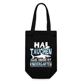 Hai tauchen im Meer - Geschenkbeutel für Flaschen - Schwarz - Vorne