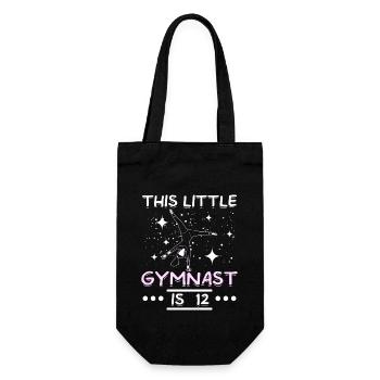 This little gymnast is 12 - Geschenkbeutel für Flaschen - Schwarz - Vorne