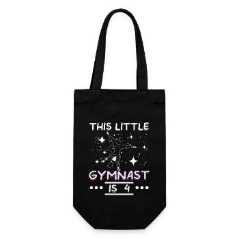 This little gymnast is 4 - Geschenkbeutel für Flaschen - Schwarz - Vorne