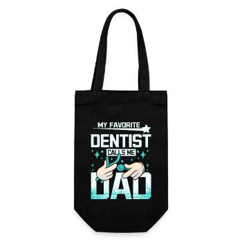 Mon dentiste préféré m’appelle papa - Sac à bouteille - noir - Devant