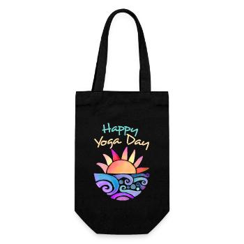 Yoga Sunset, Yoga Sunrise Dire Happy Yoga - Sac à bouteille - noir - Devant