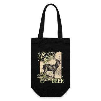 Cerf vintage, cerf d’amour, dire - Sac à bouteille - noir - Devant