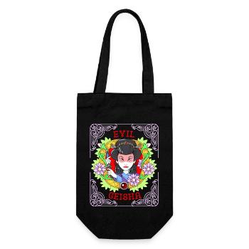 Geisha-Girl, Japan, Comic Style, - Geschenkbeutel für Flaschen - Schwarz - Vorne