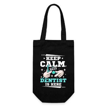 Restez calme le dentiste est ici - Sac à bouteille - noir - Devant