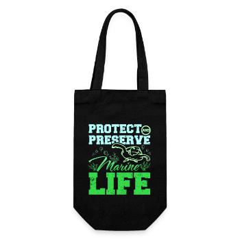 Protect and preserve marine life - Gift Bag for Bottles - black - Front