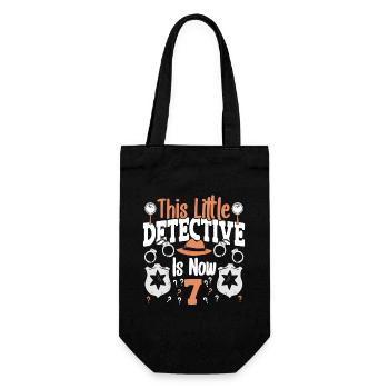 This little detective is now 7 years old, 7 years old - Gift Bag for Bottles - black - Front