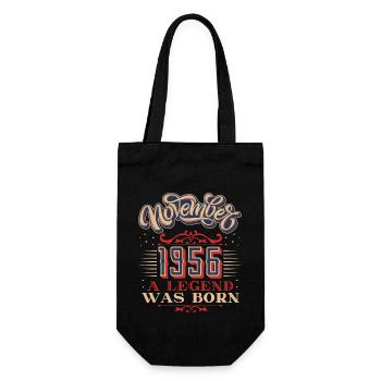 1956, birthday, November 1956, 11.1956, 11-1956 - Gift Bag for Bottles - black - Front
