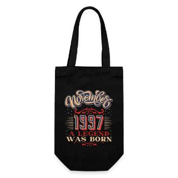 1997 birthday, November-1997, 11-1997 birthday - Gift Bag for Bottles - black - Front