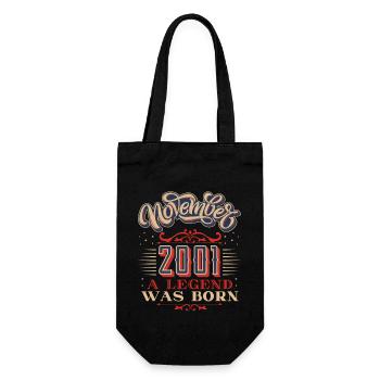 2001, birthday, November 2001, 11.2001, 11-2001 - Gift Bag for Bottles - black - Front