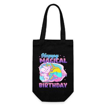 Alles Gute Zum 9. Geburtstag Einhorn Pony - Geschenkbeutel für Flaschen - Schwarz - Vorne
