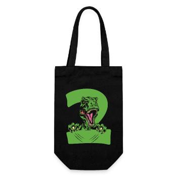 Children 2nd Birthday 2 Years Dino Dinosaur - Gift Bag for Bottles - black - Front