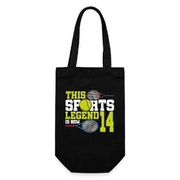 This sports legend is now 14, tennis 14. - Gift Bag for Bottles - black - Front