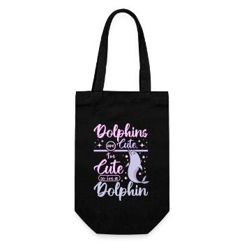 Dolphins are cute I'm cut so im a dolphin - Gift Bag for Bottles - black - Front