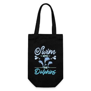Swim with the dolphins - Gift Bag for Bottles - black - Front