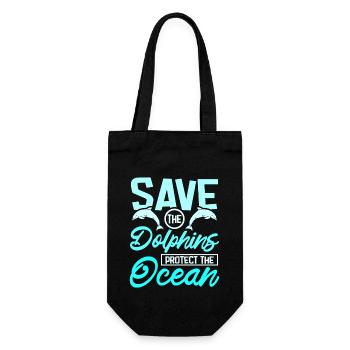 Save the dolphins protect the ocean - Gift Bag for Bottles - black - Front