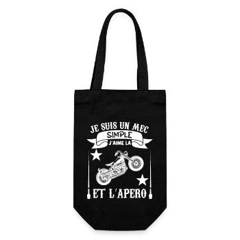 Je suis Un mec Simple j aime la moto et l apéro - Sac à bouteille - noir - Devant