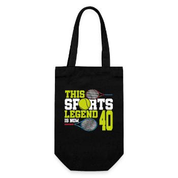 This sports legend is now 40, tennis 40. - Gift Bag for Bottles - black - Front