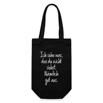 Ich Sehe Was Das Du Nicht Siehst Nämlich Gut Aus - Geschenkbeutel für Flaschen - Schwarz - Vorne