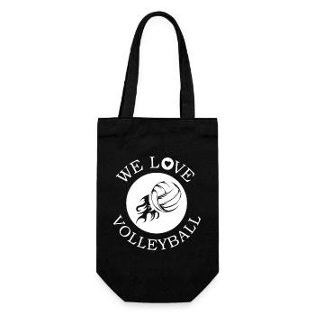 we love volleyball symbol beach volleyball sport - Gift Bag for Bottles - black - Front