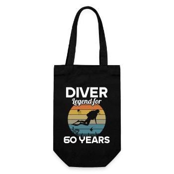 This diver legend is 60 years 60 birthday - Gift Bag for Bottles - black - Front
