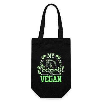 Mon thérapeute est un cheval végétalien - Sac à bouteille - noir - Devant