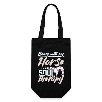 Être avec mon cheval est ma thérapie de l’âme - Sac à bouteille - noir - Devant