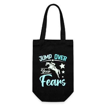 Jump over your fears horse riding - Gift Bag for Bottles - black - Front