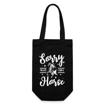 Désolé je suis en retard j’ai vu un cheval - Sac à bouteille - noir - Devant