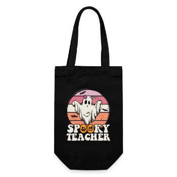 Teacher Halloween Ghost Spooky Teacher - Gift Bag for Bottles - black - Front
