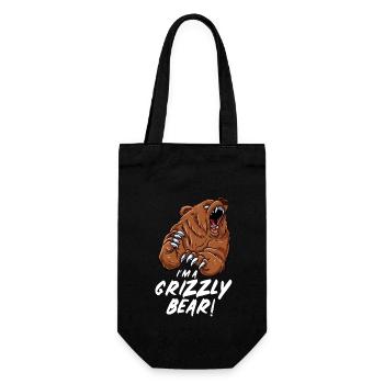 Bear - Gift Bag for Bottles - black - Front