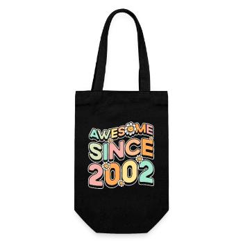 Fantastic Since 2002 Flower theme - Gift Bag for Bottles - black - Front