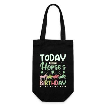 Aujourd’hui, c’est l’anniversaire de mon cheval - Sac à bouteille - noir - Devant