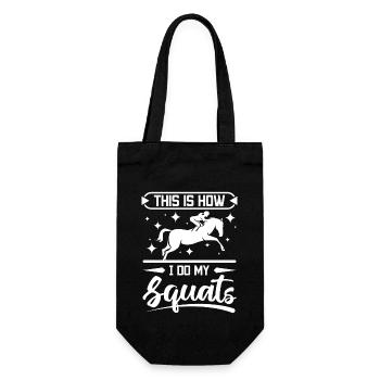 How I do my squats horse riding - Gift Bag for Bottles - black - Front