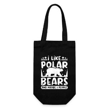 I like polar bears and maybe 3 people - Geschenkbeutel für Flaschen - Schwarz - Vorne