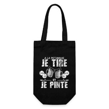 A La Petanque Je Tire Et Je Pinte Bière - Sac à bouteille - noir - Devant
