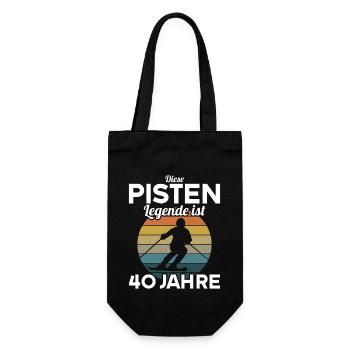 Diese Skifahr Legende ist 40 Jahre 40 Geburtstag - Geschenkbeutel für Flaschen - Schwarz - Vorne