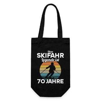 Diese Skifahr Legende ist 70 Jahre 70 Geburtstag - Geschenkbeutel für Flaschen - Schwarz - Vorne