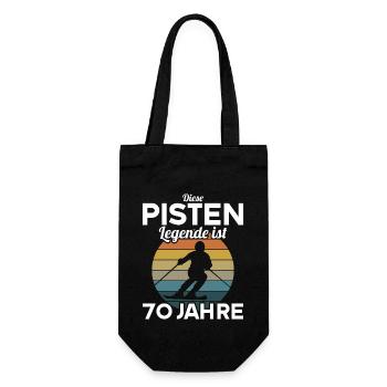 Diese Skifahr Legende ist 70 Jahre 70 Geburtstag - Geschenkbeutel für Flaschen - Schwarz - Vorne