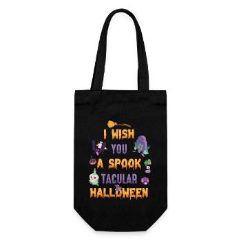 Ich Wünsche Ihnen Ein Gespenstisches Halloweenfest - Geschenkbeutel für Flaschen - Schwarz - Vorne
