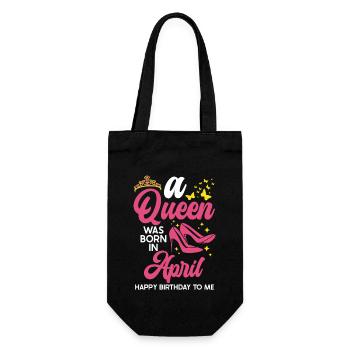 A queen was born in April all the best to - Gift Bag for Bottles - black - Front