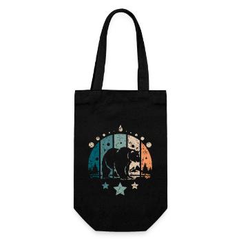 Retro Vintage Forest Polar Bear - Gift Bag for Bottles - black - Front