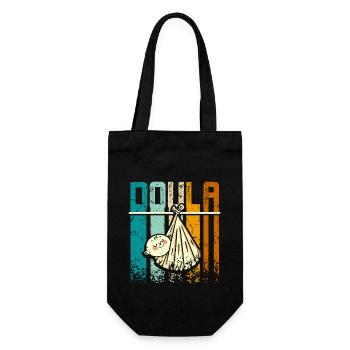 Retro Vintage Doula - Geschenkbeutel für Flaschen - Schwarz - Vorne