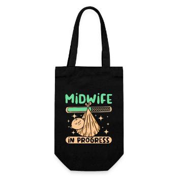 Midwife in progress - Geschenkbeutel für Flaschen - Schwarz - Vorne