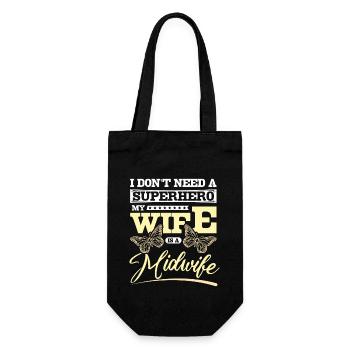 Retired but always a midwife at heart - Geschenkbeutel für Flaschen - Schwarz - Vorne