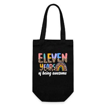 Eleven Years Of Being Awesome Animal Skin Pattern - Gift Bag for Bottles - black - Front